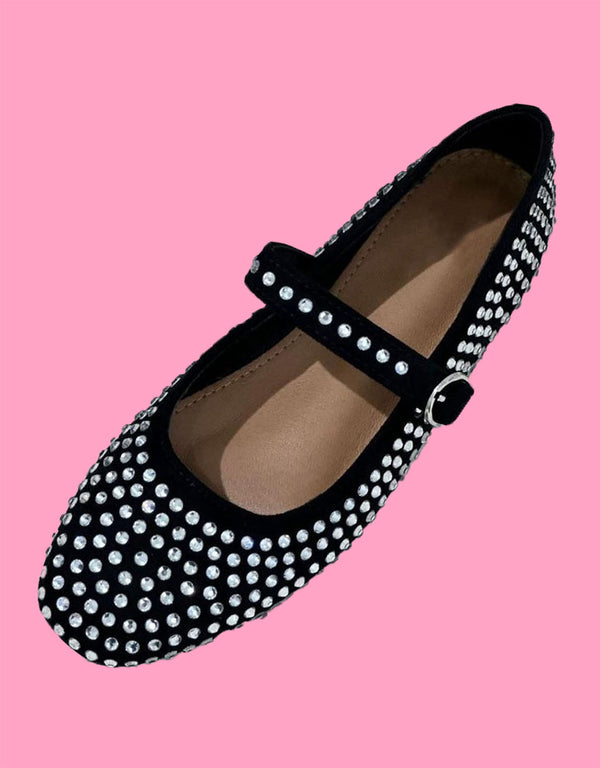 Sparkly studs ballerina flats