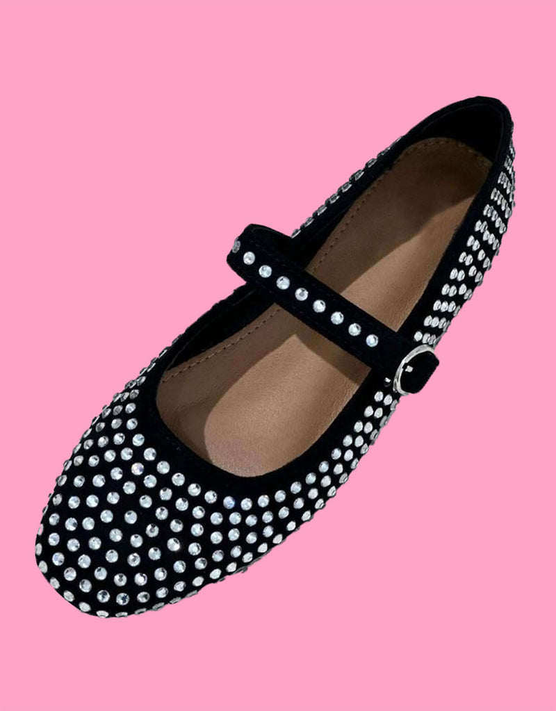 Sparkly studs ballerina flats