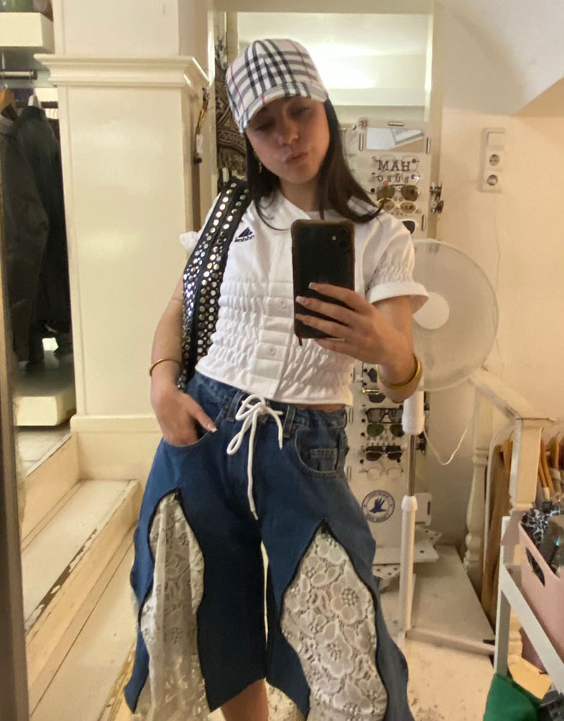 Tartan print cap