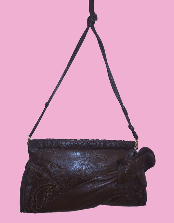 Vintage brown leather pouch