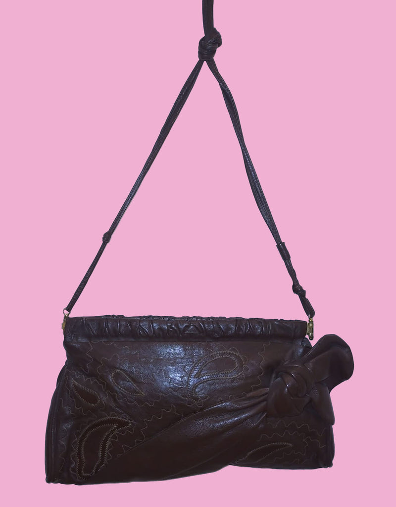 Vintage brown leather pouch