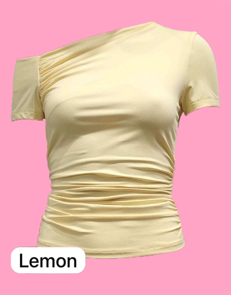 Asymmetric off shoulder T-shirt