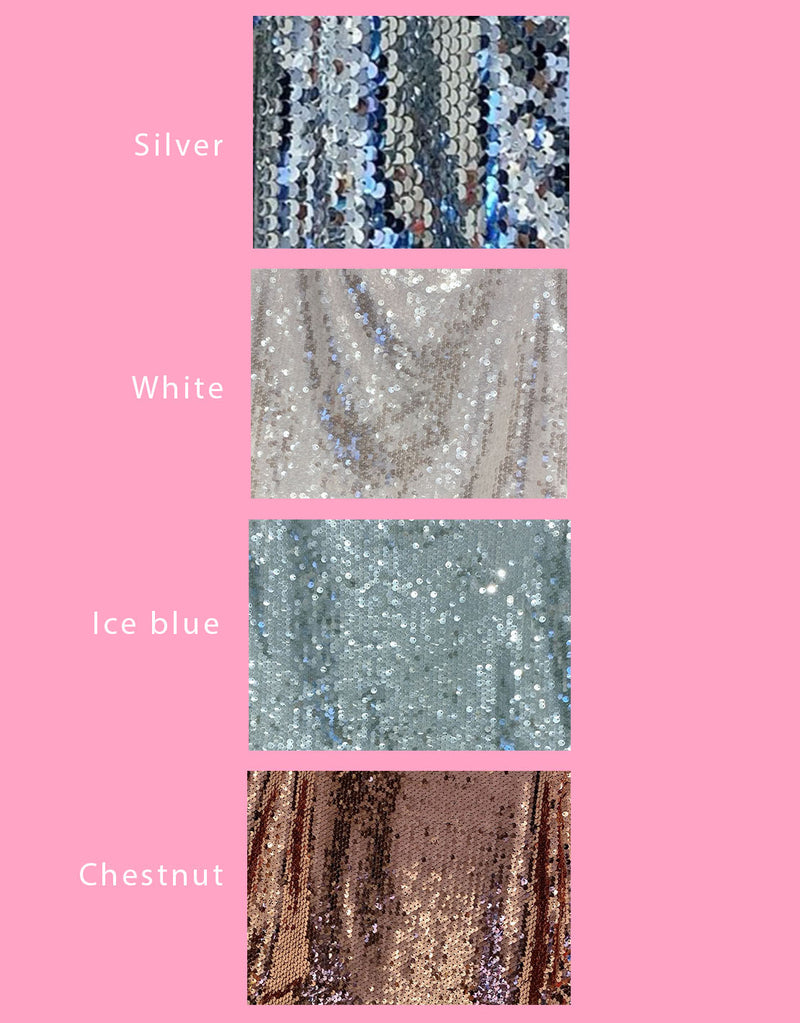 Sparkly sequins waterfall neck top
