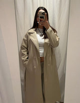 Vegan leather double breasted trenchcoat