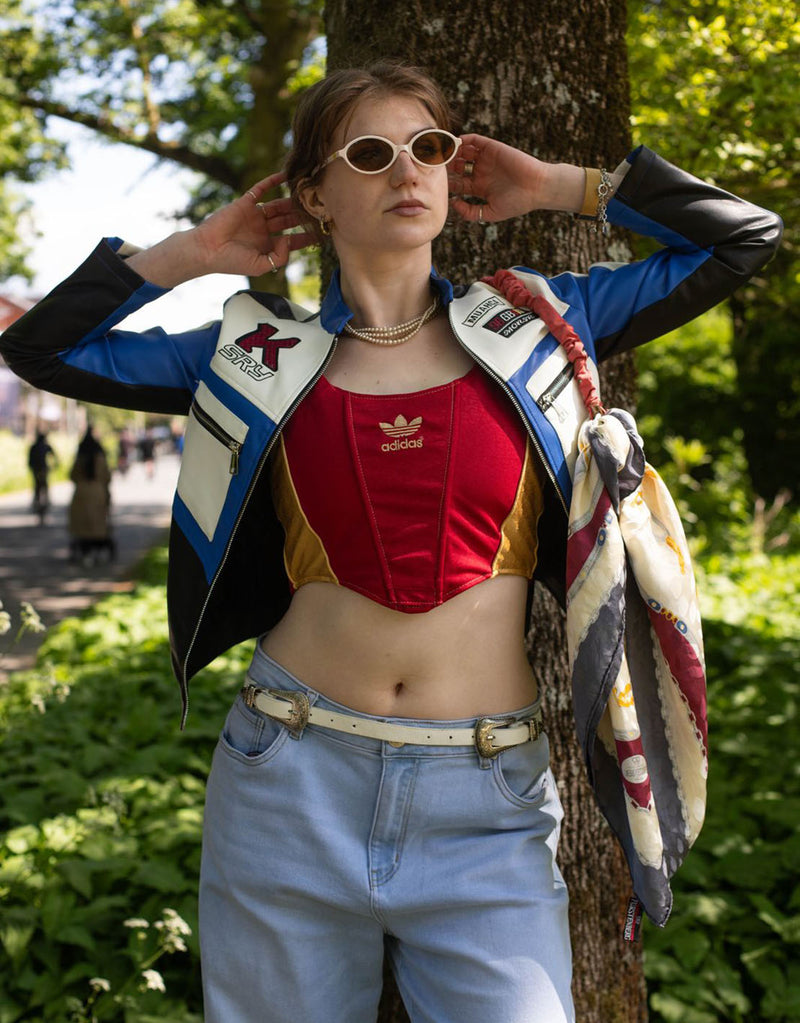 Vintage customized Adidas corset crop top
