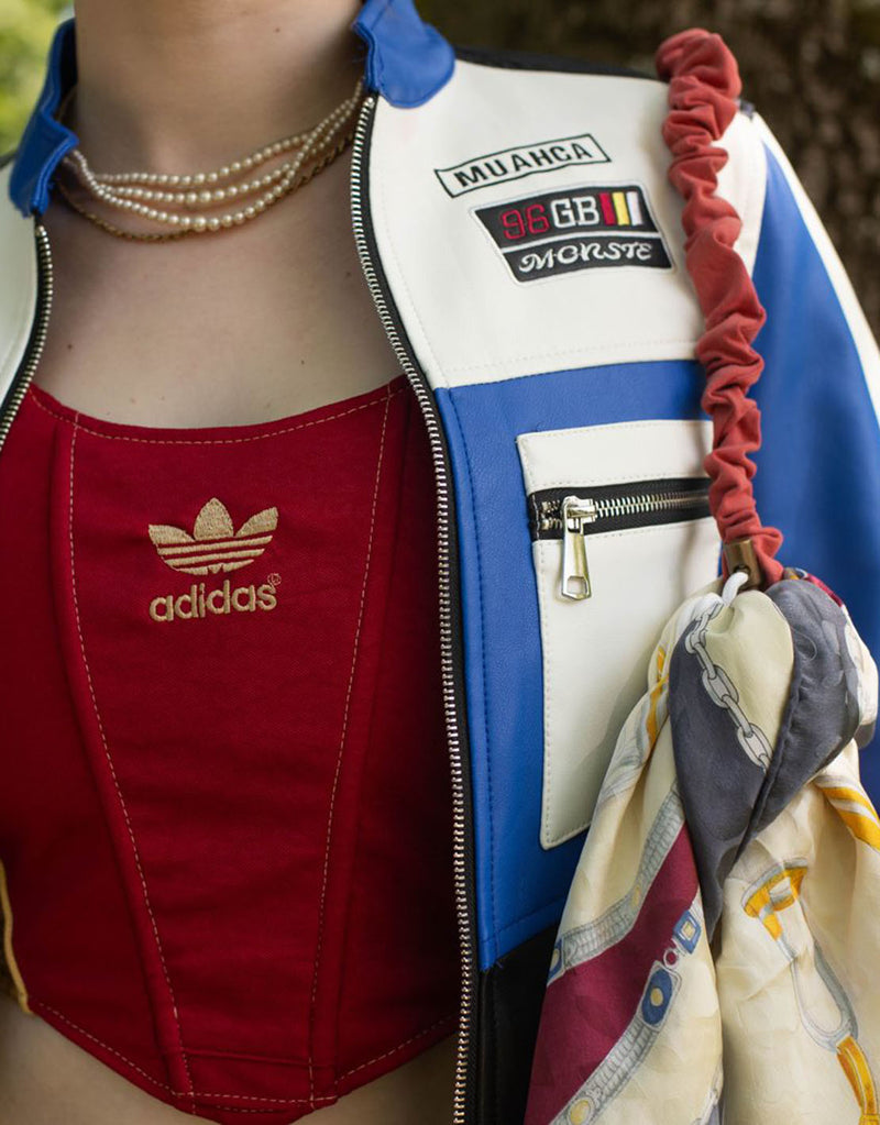 Vintage customized Adidas corset crop top