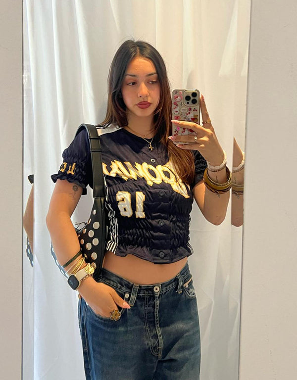 Vintage customized sporty button top