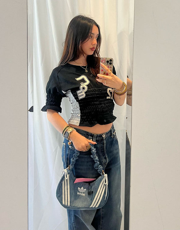 Vintage customized sporty button top