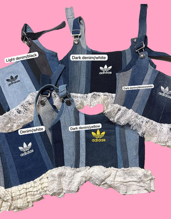 Vintage customized adidas corset top with lace