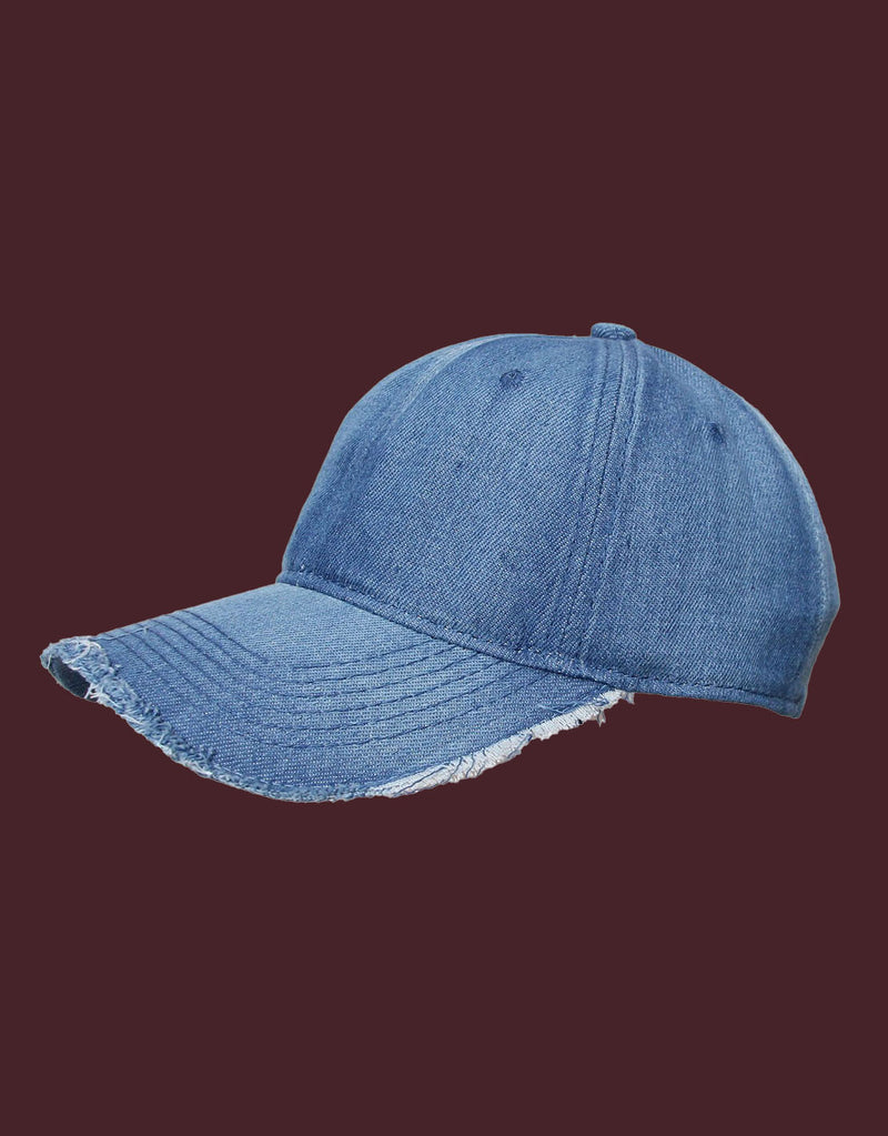 Denim cap with vintage look