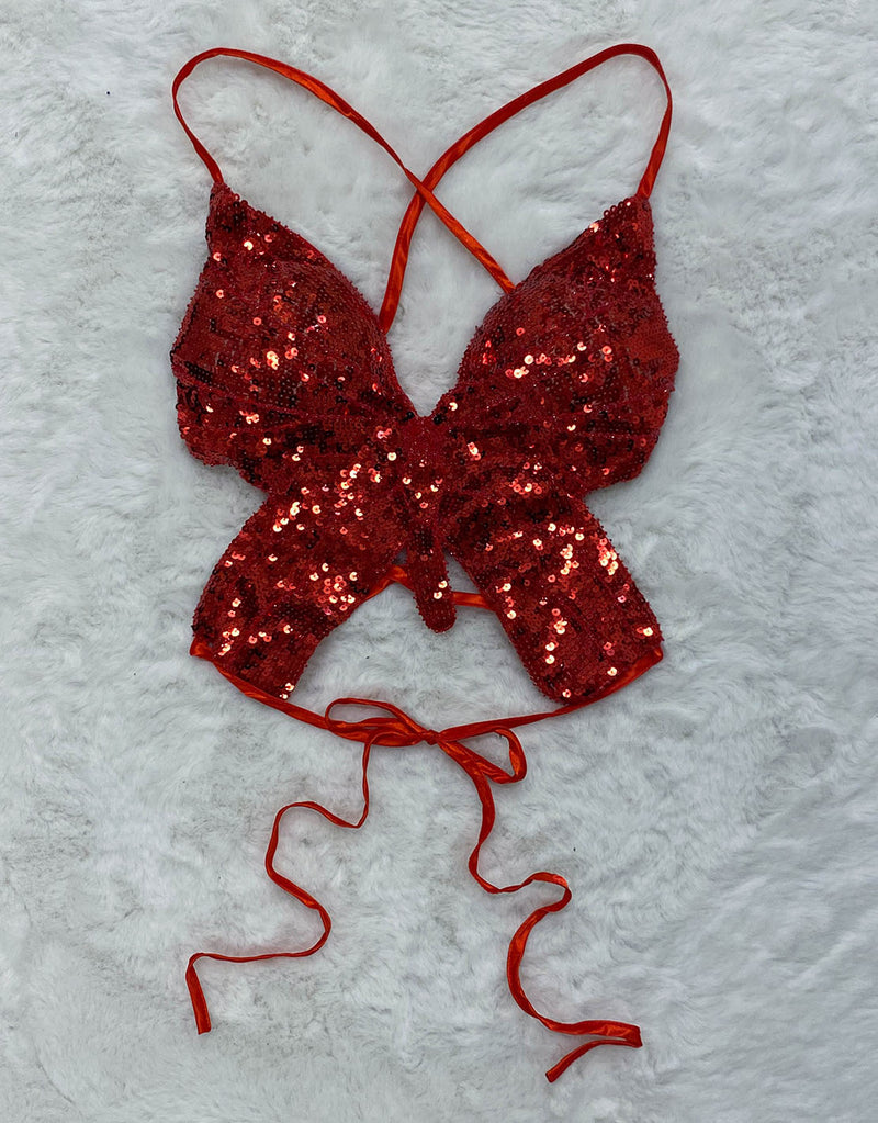 Butterfly sequin top
