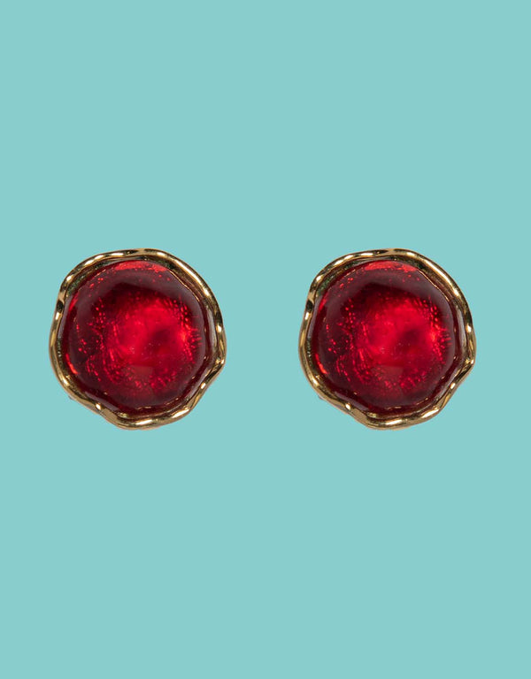 Vintage Yves Saint Laurent round clip earrings