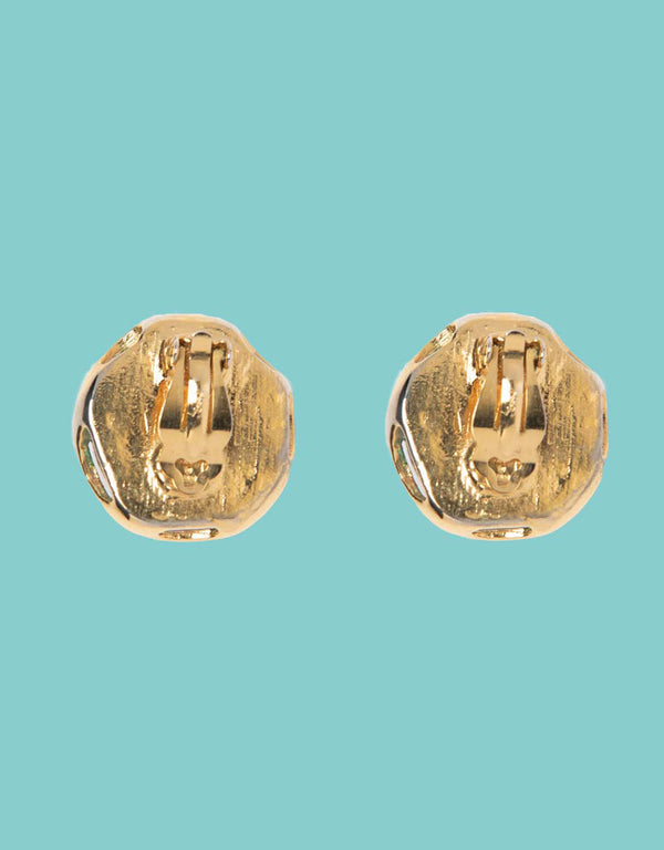 Vintage Yves Saint Laurent round clip earrings