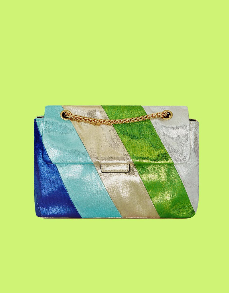 Bag with colored stripes