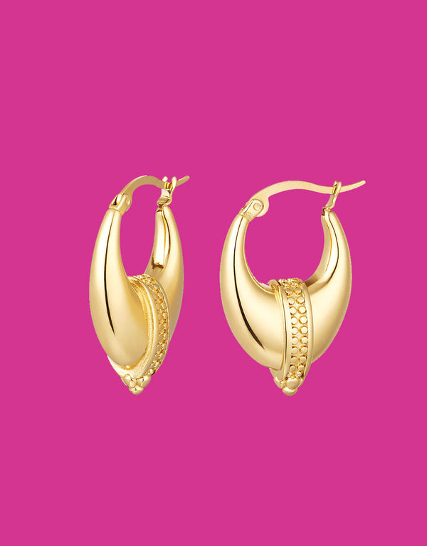 Bali oval hoop earrings