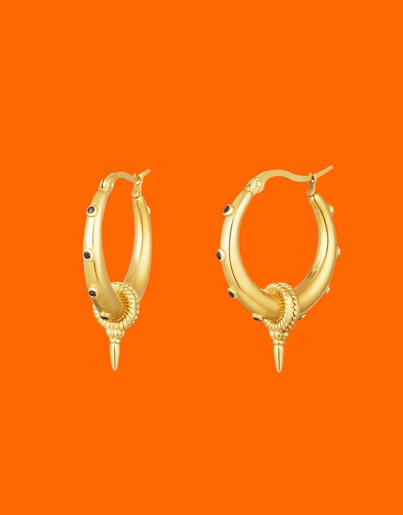 Bali spike small hoop earrings