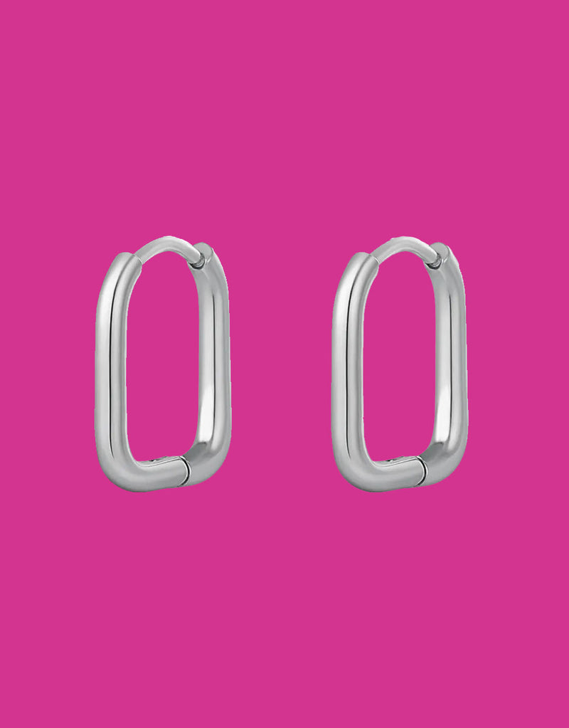 Basic medium square hoop earrings