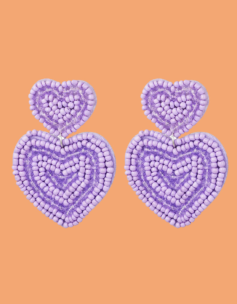 Beaded heart earrings