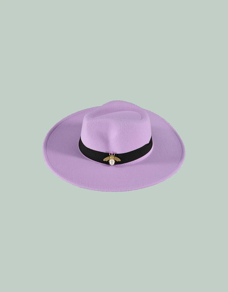 Bee embellished felt hat