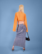 Bell sleeve wrap top