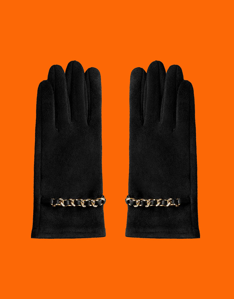 Chain detail gloves