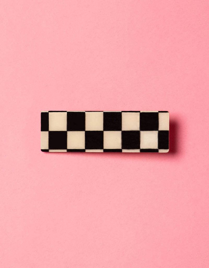 Checkered hair clip