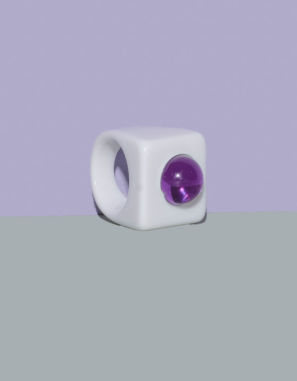 Chunky ring with purple stone