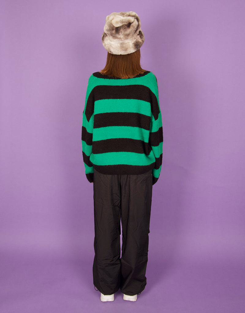 Color block striped sweater