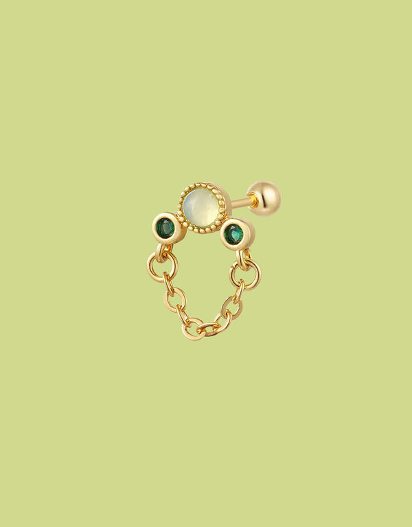 Colored stones chain detail piercing