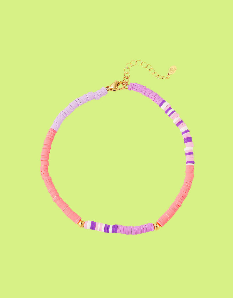 Colorful anklet with flat beads