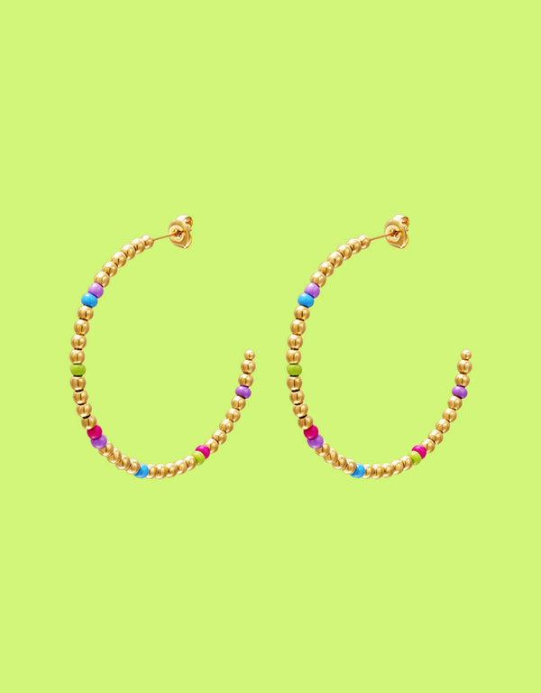 Colorful beads hoops