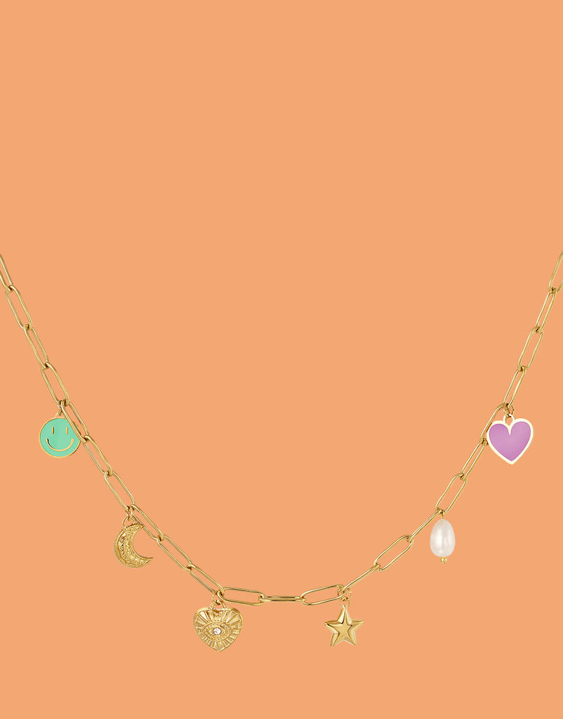 Colorful charms necklace