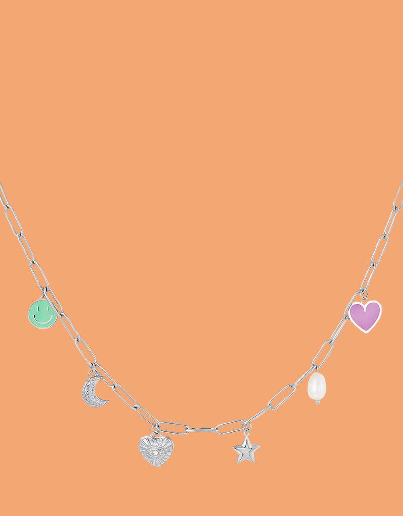 Colorful charms necklace