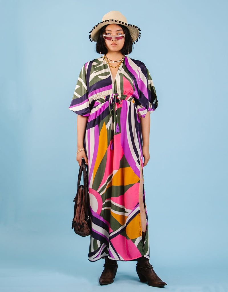Colorful kimono style dress