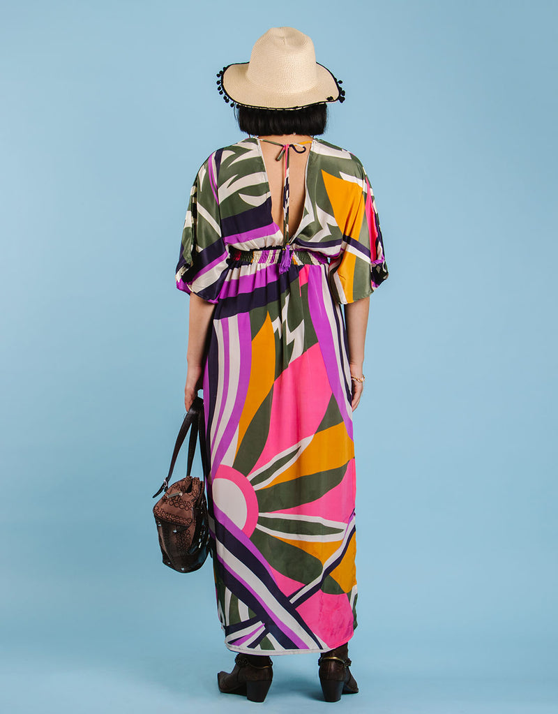 Colorful kimono style dress