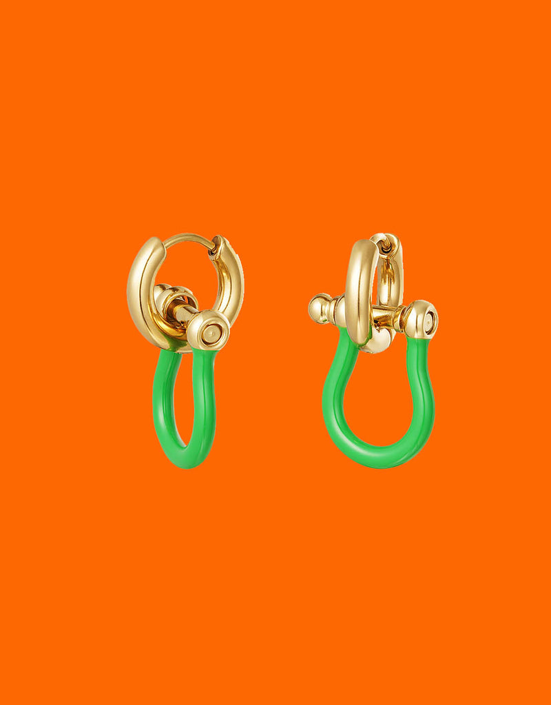 Colorful shackle earrings