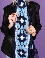 Crochet flower scarf