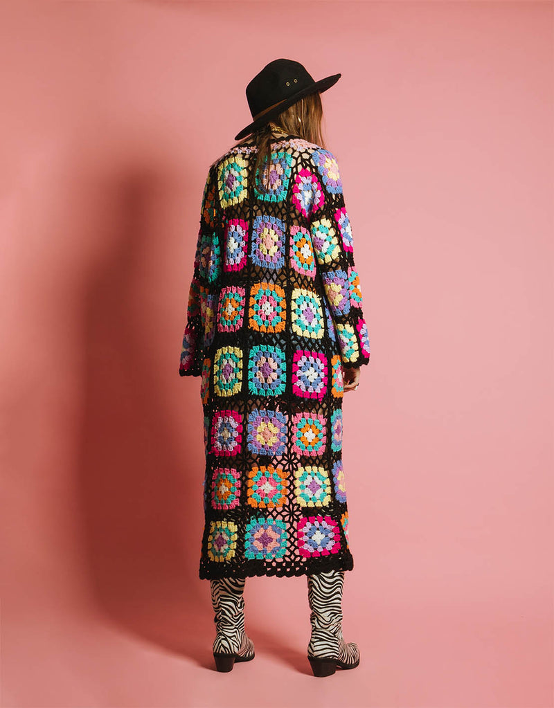 Crochet long kimono