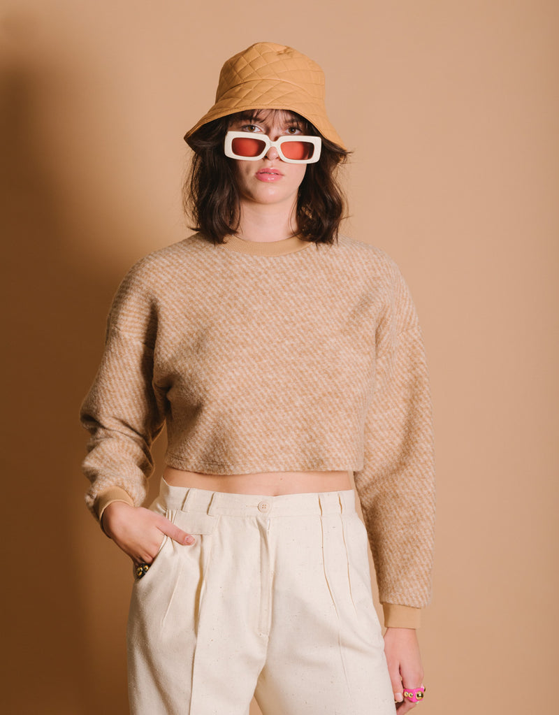 Cropped oversized sweater
