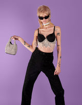 Dangling strass bralette top