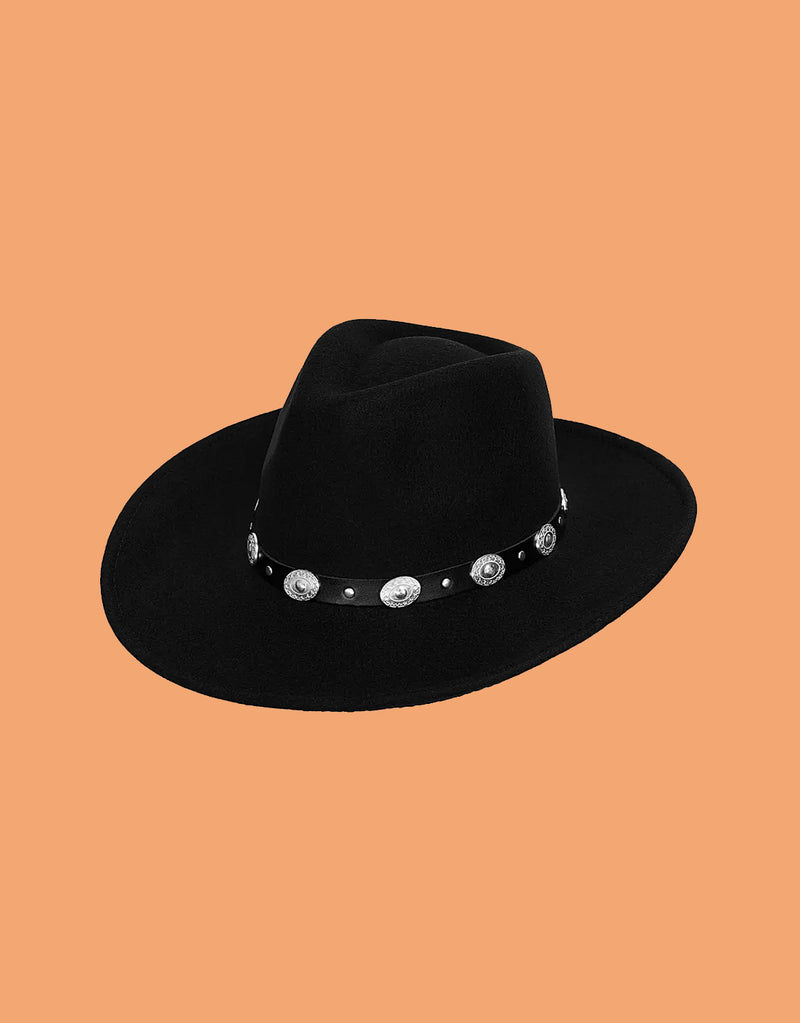 Detailed strap fedora hat