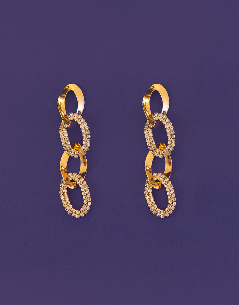Diamante chain link earrings