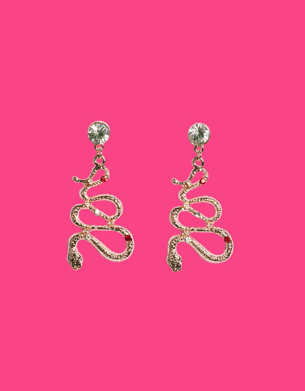 Diamante snake earrings