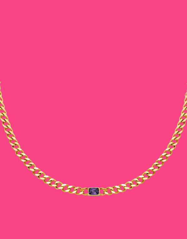 Diamond in chain necklace