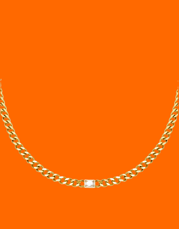 Diamond in chain necklace