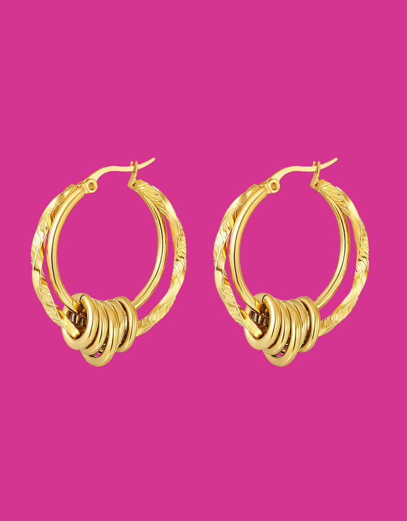 Double twisted hoop earrings