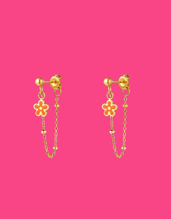 Earrings flower chain