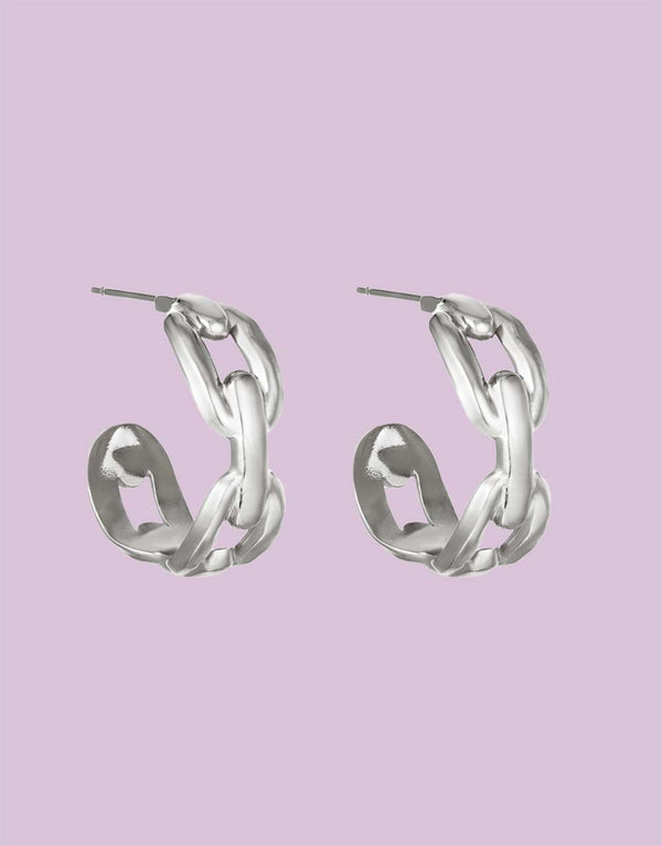 Earrings oval chain