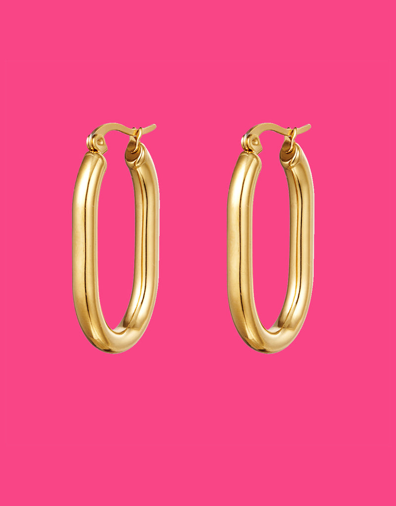 Earrings smooth oval