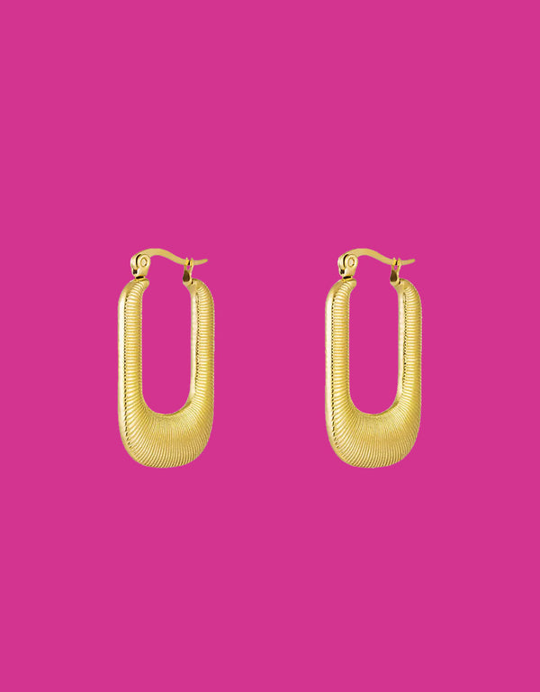 Embossed oval earrings